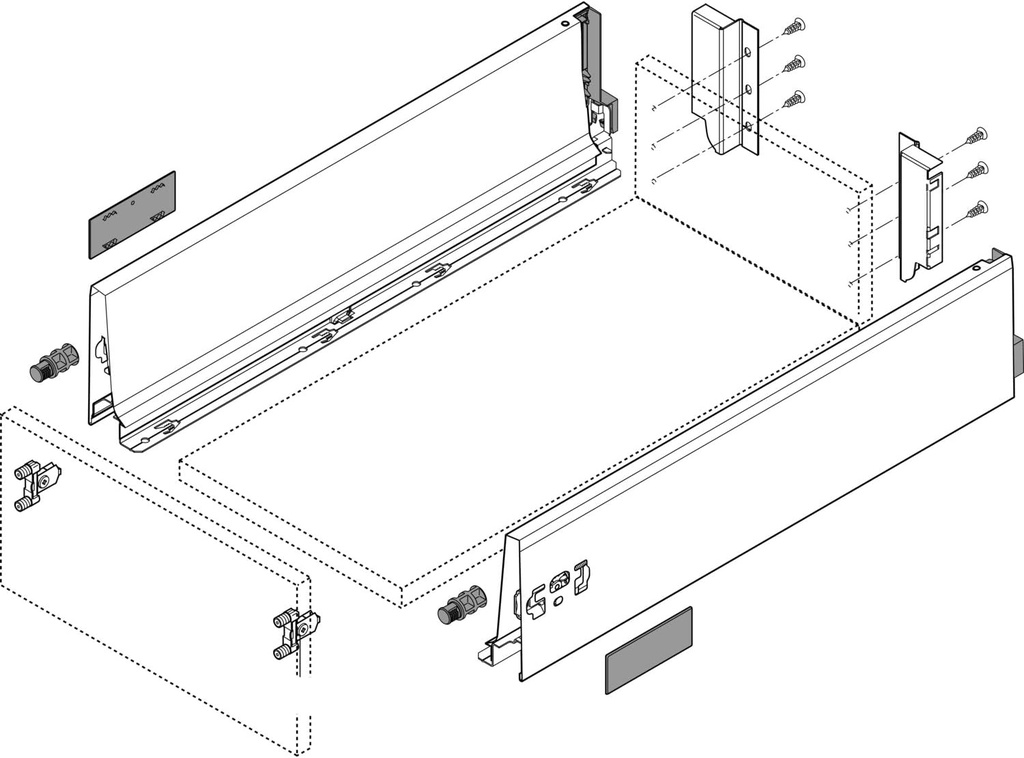 BLUM - ANTARO TOB - BIELA - KOMPLET SETY - sada -  M - 30kg TIP-ON