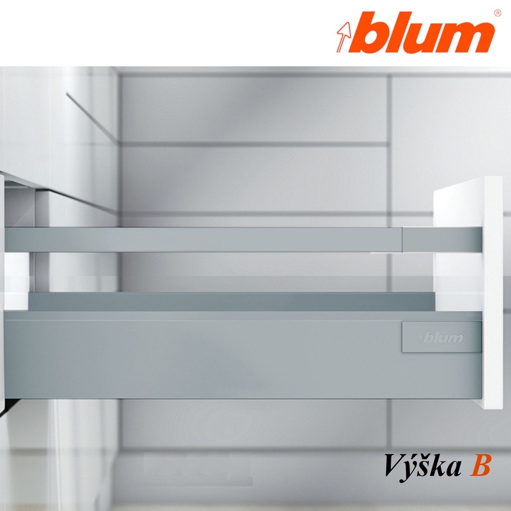  BLUM - ANTARO TOB - ŠEDÁ - KOMPLET SETY - sada - B - 30kg plnovýsuv s tlmením 