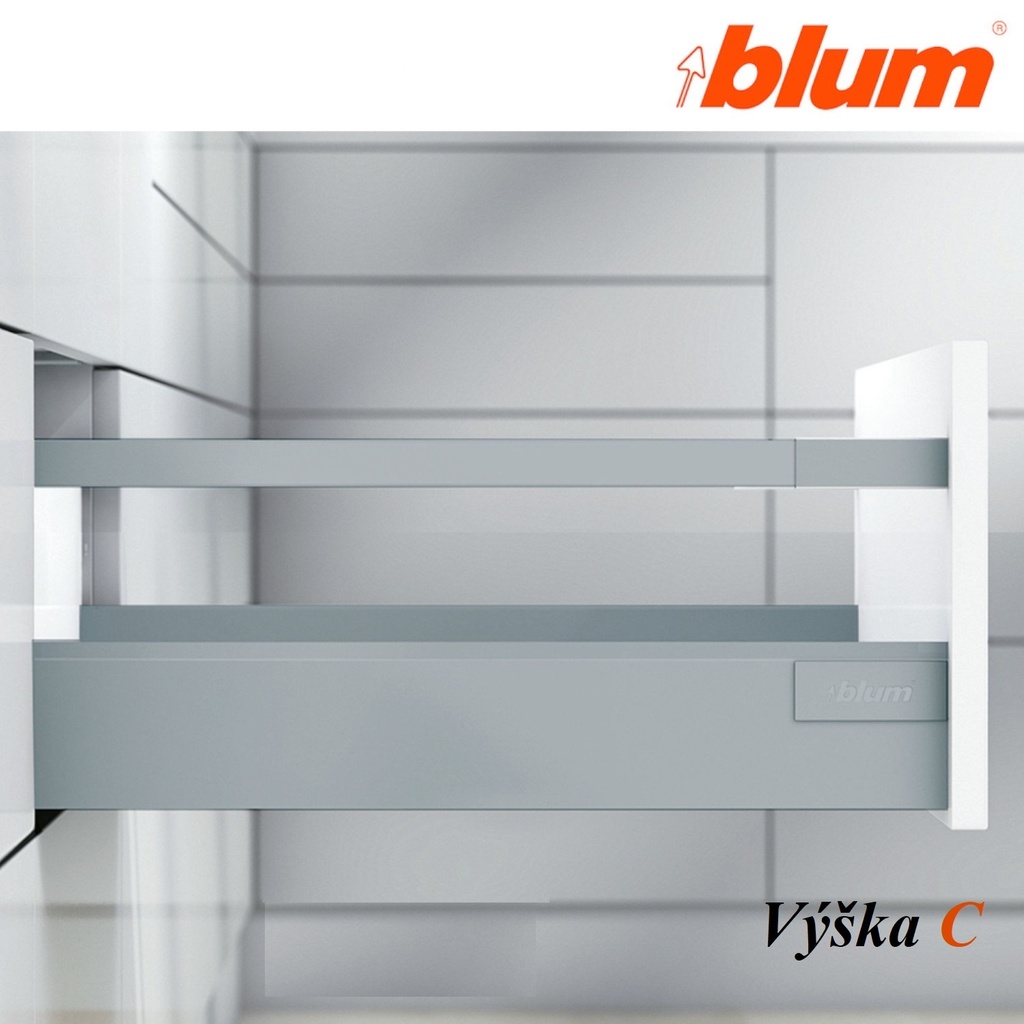  BLUM - ANTARO TOB - ŠEDÁ - KOMPLET SETY - sada - C - 30kg plnovýsuv s tlmením